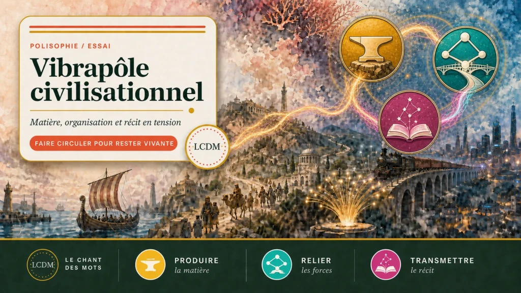 Le Vibrapôle civilisationnel : matière, organisation et récit en tension