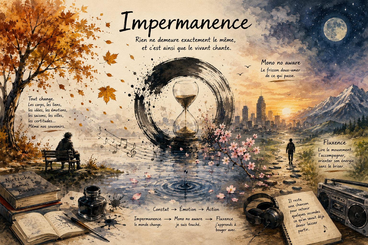 Impermanence : le vivant change entre mono no aware et fluxence